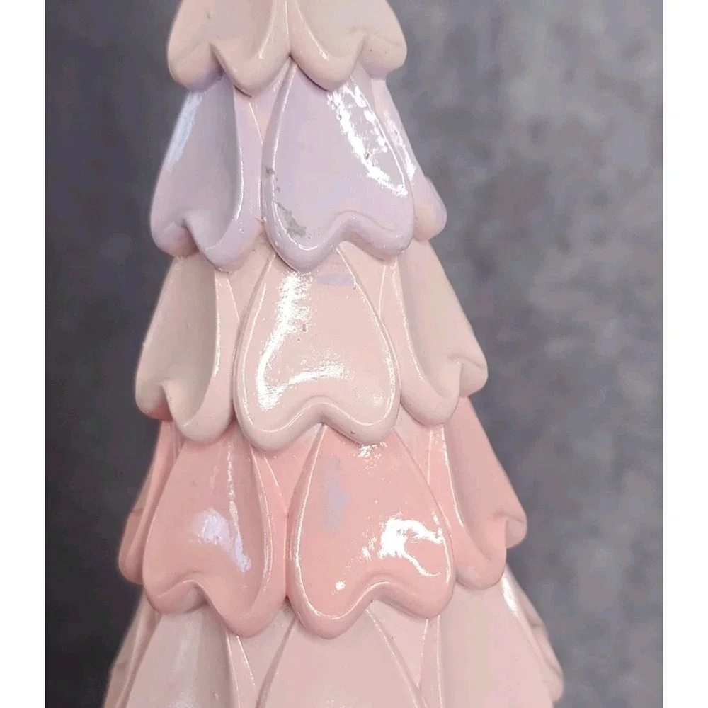 Valentines Day Pink Purple Hearts Decorative Tree Resin 12